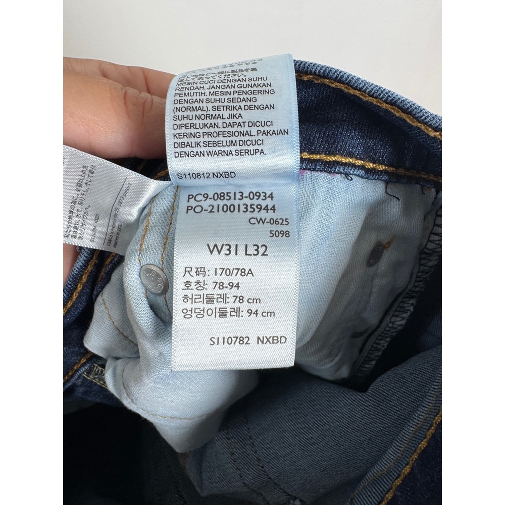Classic Levi's 513 Mens 31x32 Slim Straight Jeans Blue Medium Wash Stretch Denim - Picture 4 of 10